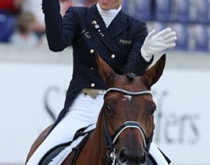 The sympathetic French Jessica Michel is building a huge fan base in Aachen after a gorgeous ride on Riwera de Hus which earned them a personal best score of 72.894%