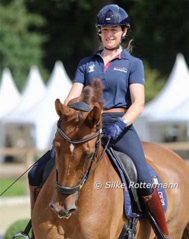 Newcomers to the British team, Charlotte Cundall and the leggy KWPN gelding FJ Veyron (by Vivaldi). Charlotte is a former three-day-eventer and jockey and turned to para dressage after two serious back injuries.