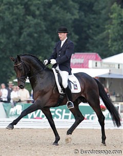 Oliver Oelrich on Rock Forever at the 2008 World Young Horse Championships