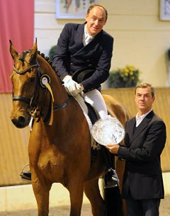 Michael Klimke and Harmony's Calinus win the Young Horse Short Grand Prix