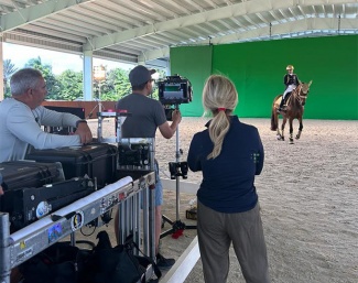 A portion of the commercial shoot took place in Ashley Holzer's covered arena :: Photos © US Equestrian