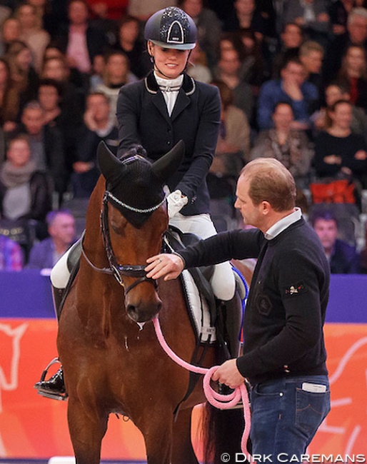 Renate van Vliet and Joop van Uytert with In Style at the 2018 KWPN Stallion Licensing :: Photo © Dirk Caremans