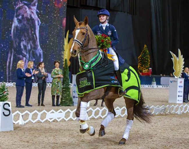 Isabella Tovek and Happiness win the 2019 Lovsta Future Challenge for Under 25 Riders in Stockholm :: Photo © Ronald Thunholm