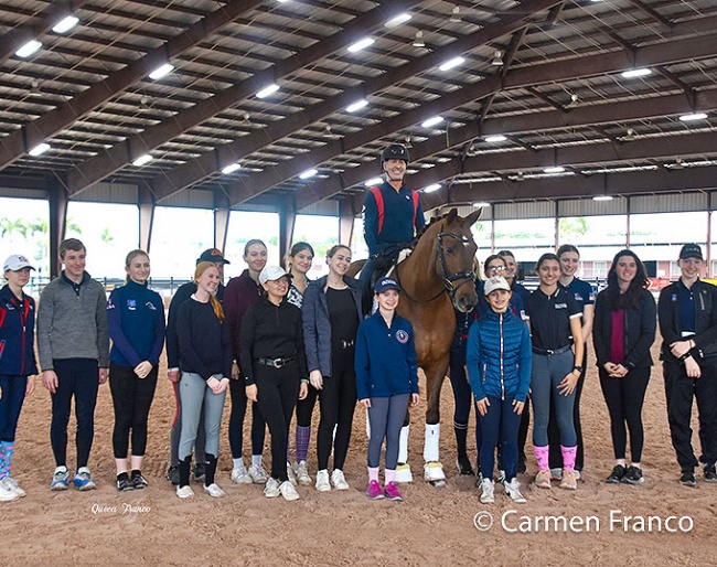 The group of young eager souls learning at the 2024 Robert Dover Horsemastership Clinic :: Photos © Carmen Franco